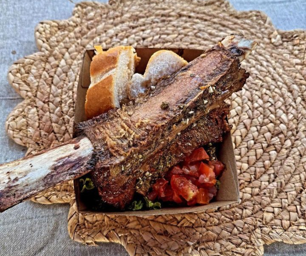 A piece of rib meat