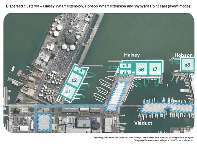 Dispersed - Halsey Wharf,  Hobson Wharf and  Wynyard Point East