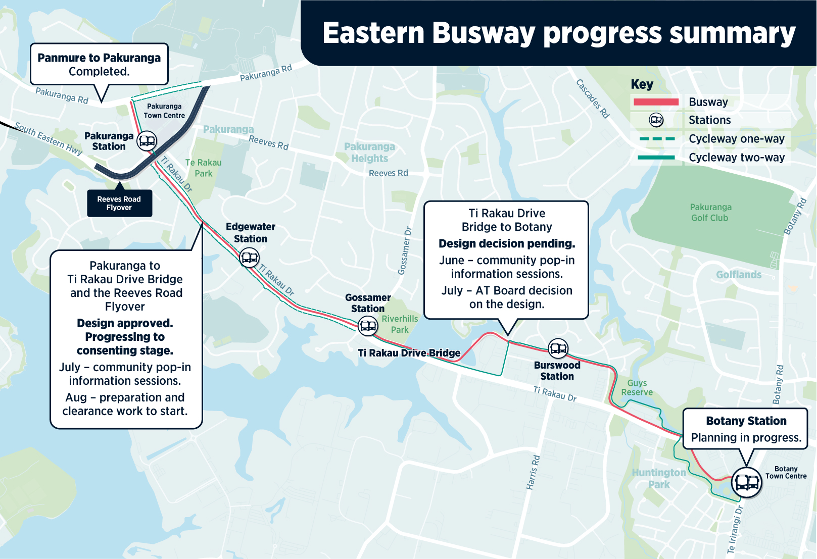 Eastern Busway map