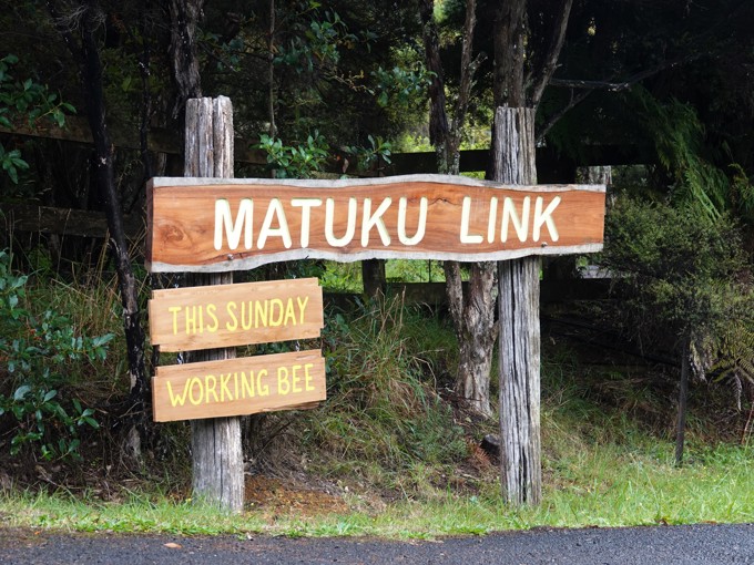 Pateke return to the wetlands - sign