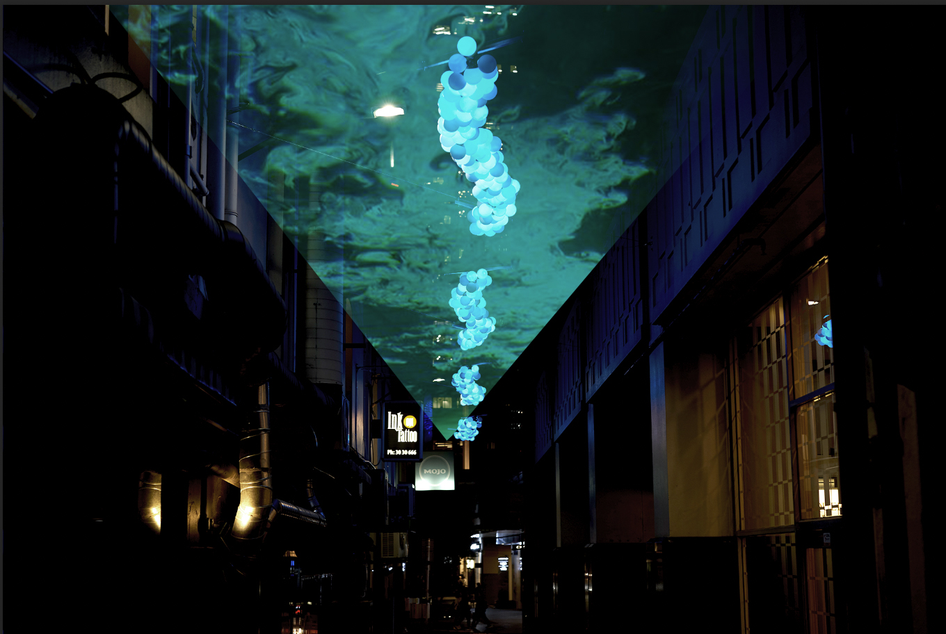 RIPPLE - A Light Memory of a lost Shoreline by Catherine Ellis and Angus Muir in Exchange Lane.