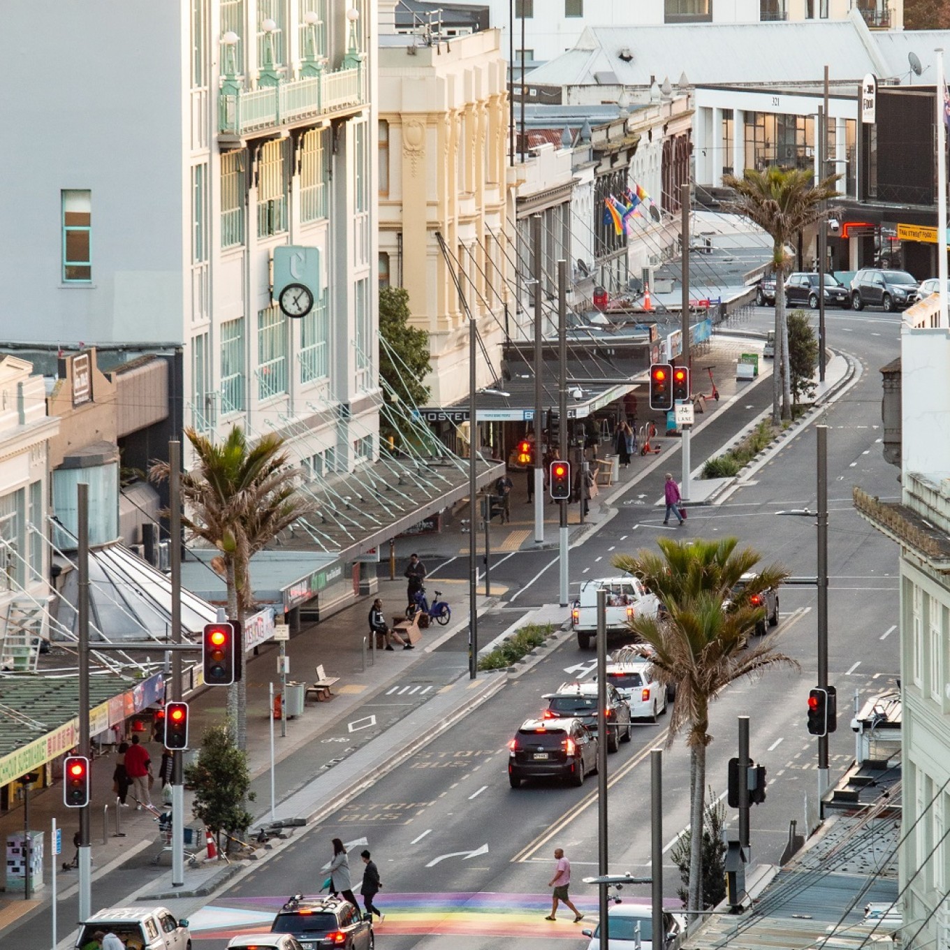 An aerial shot of Karangahape Rd.
