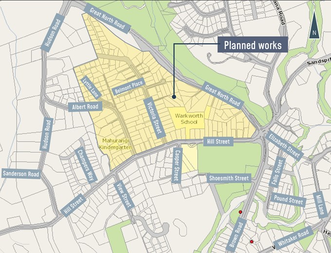Warkworth Wastewater Network Rehibilitation Map