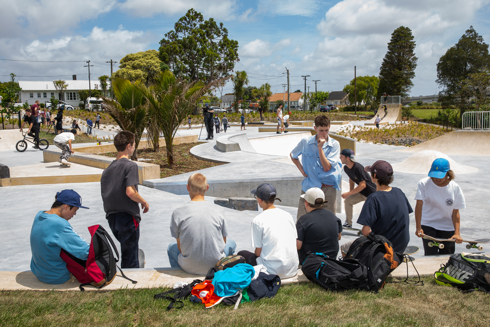Community skateboard park.