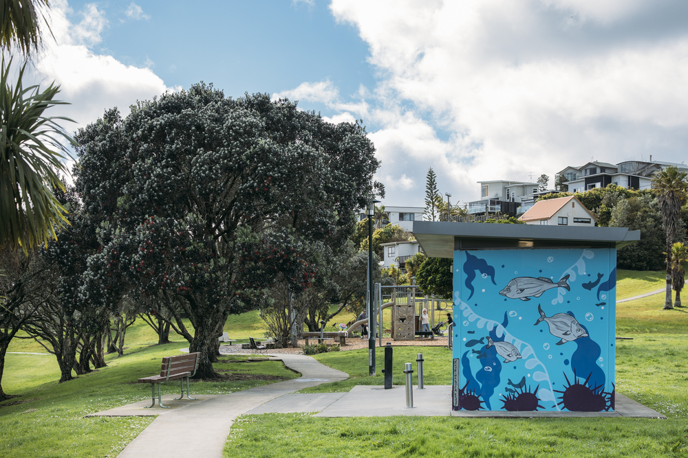 Public facilities at Red Beach Park.