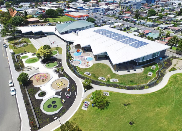 An aerial view of a local park. 