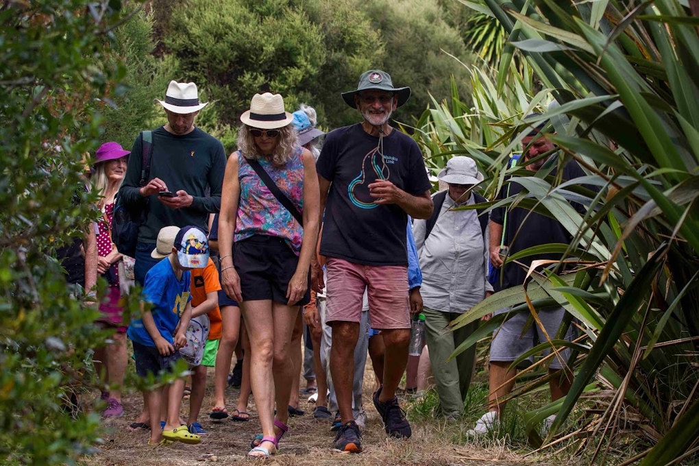 People walking through the bush