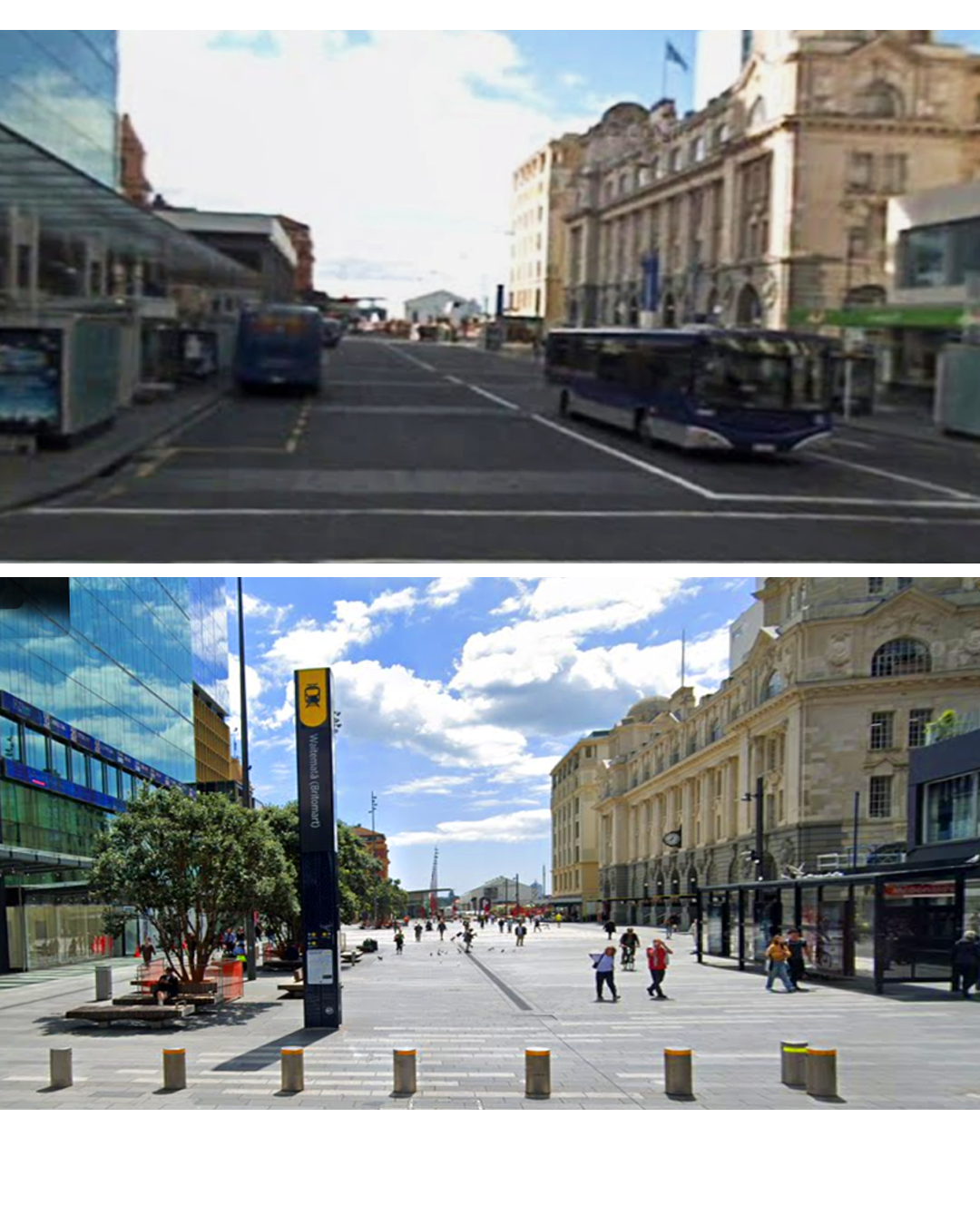 Side by side images of Te Komititanga 2009 vs 2024. 