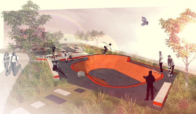 Volcanic-themed skate park for New Windsor