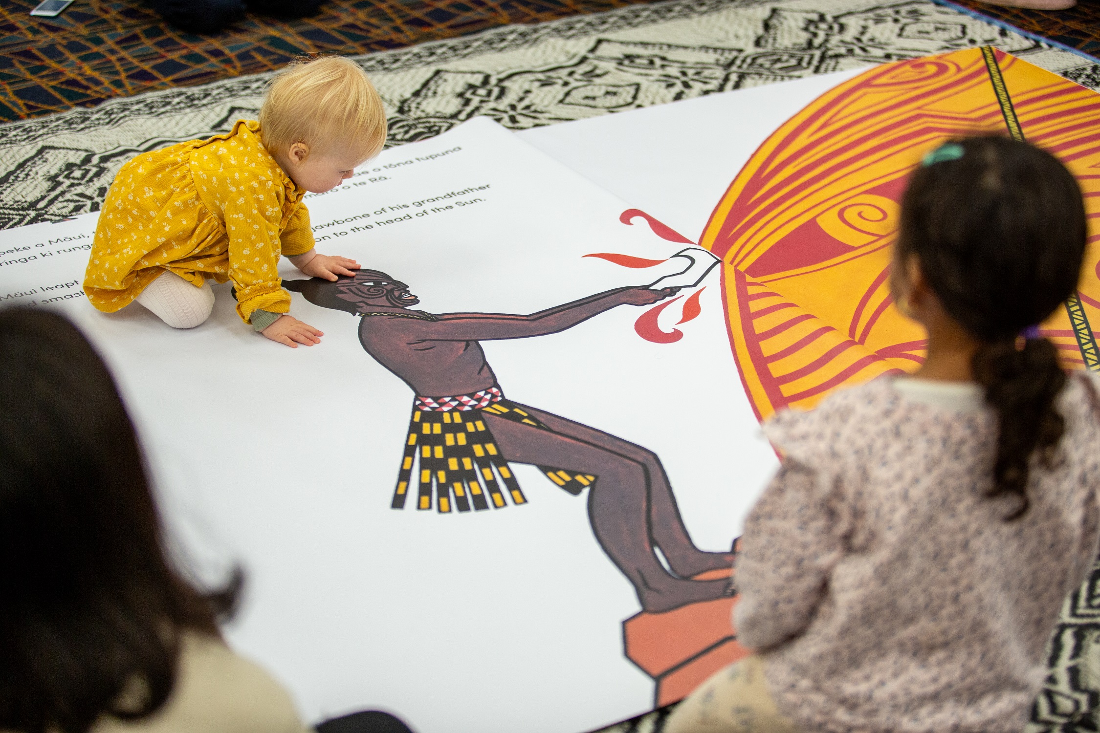 Giant book for Te Wiki o Te Reo Māori in Central City Library.