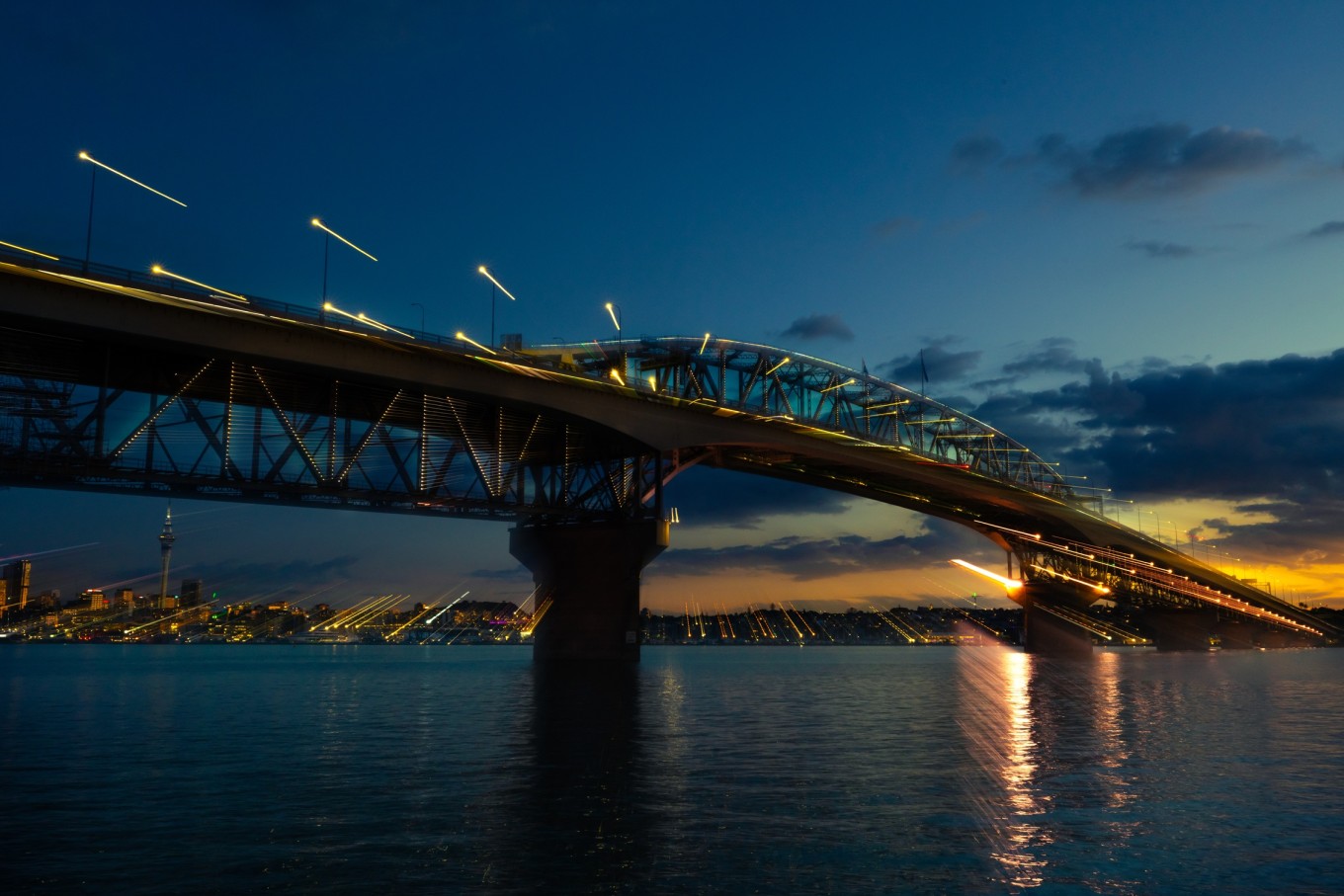 Christmas themed Vector Lights on the Harbour Bridge. 