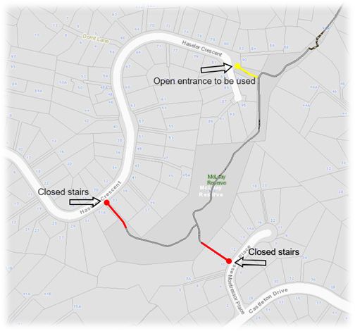 Map of track closure